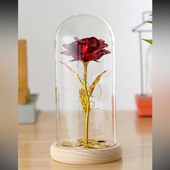 Romantic Rose Glass Desktop LED Light - Picture 2 of 4